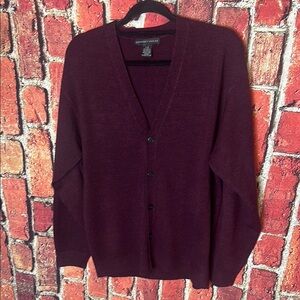 Geoffrey Beene Burgundy Knit Men’s Cardigan Large